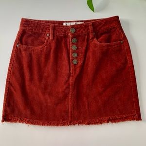 Burnt Orange Indigo Rein Mini Skirt